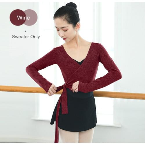 Autumn and Winter Dance Sweater Adult Women Ballet Training Suit Gymnastics Suit Lace-up Long-sleeved Girls Jacket dance Top