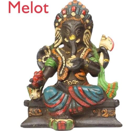 Consecrated Copper Elephant God Ornaments Thailand Trunk God of Wealth Trunk Days Hindu Guardian God Statue Ornaments