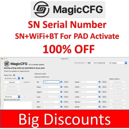 Sn wifi bt serial number for iPad 2 3 4 ipad Mini 1 2 3 Air 2 iPad PRO 9.7 PRO 10.5 12.9 for iPad active icloud unlock