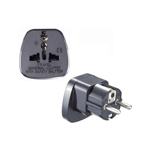 SS-9 Travel Adaptor/Plug Converter in Black *CE Marked Germany, France, Indonesia, Korea.(Inlay Way)