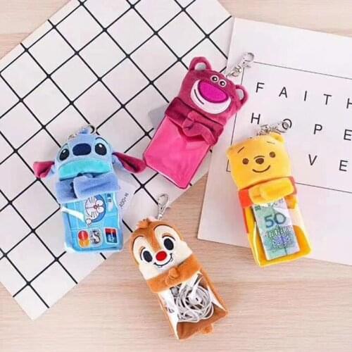 2pcs 14cm Subway card bag strawberry bear squirrel Stevie holding card bag stretch key pendant gift toys for children