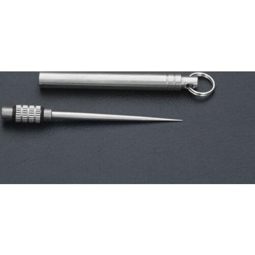 Titanium Outdoor Edc Portable Multifunctional Toothpick Bottle Fruit Fork Camping Tool toothpick Tube Stronger Than Dental Floss