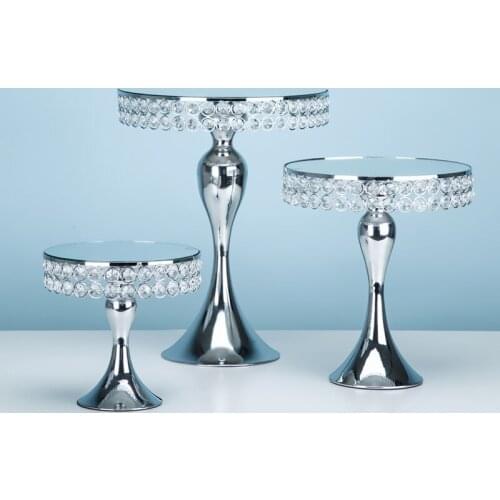 1pcs-5pcs mirror cupcake mirror cake stand set silver & gold color display sweet cake decoration