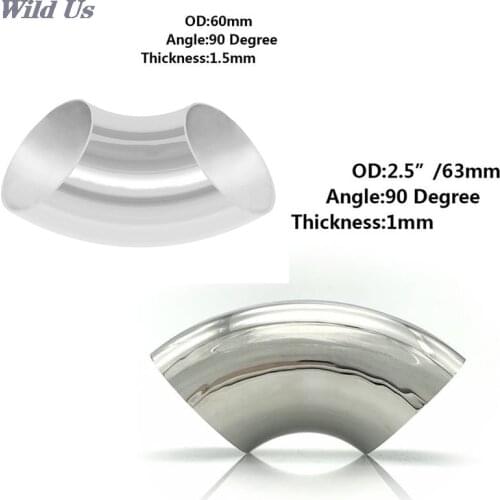 1pc Stainless Steel 60/63mm Elbow 90 Degree Pipe Tube Bend Fitting Mandrel