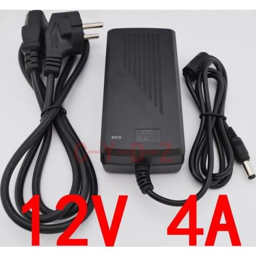 10PCS High quality 12V 4A 48W Led Power Adapter US/ EU/ UK/ AUPlug DC plug 5.5mm x 2.1-2.5mm for 5050/3528 LED Light LCD Monitor