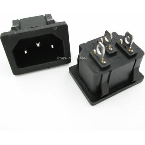 2PCS/LOT 10A 250V AC Power Socket 3 Pin Male Connector Plug AC-05