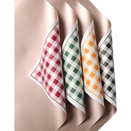 20pcs Plaid Gift Flower Box Wrapping Paper 60*60cm Handmade DIY Flower Wrapping Paper Waterproof Florist