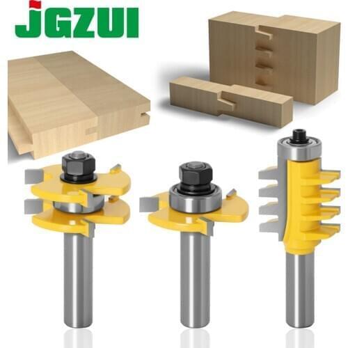 3pcs 12mm 1/2inch Shank Joint Assemble Router Bits Tongue & Groove T-Slot Milling Cutter for Wood Woodwork Cutting Tools