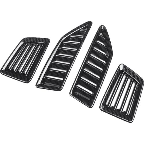4Pcs Carbon Fiber Air Outlet Conditioning Dashboard Vent Cover Trim for Ford Ranger Everest Endeavour 2015 - 2021