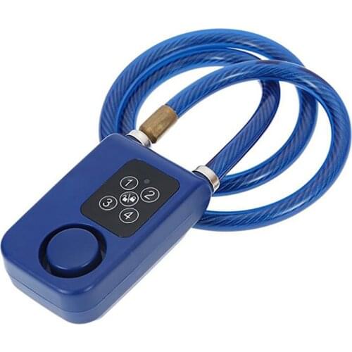 80cm Bicycle Bike Motorcycle Security Lock with Steel Cable Keyless Password Cycling Lock Alarm Anti Theft Loud Alarm Lock