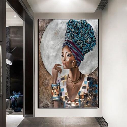 African Black Woman Graffiti Art Posters And Prints Abstract African Girl Canvas Paintings On The Wall Art Pictures Wall Decor