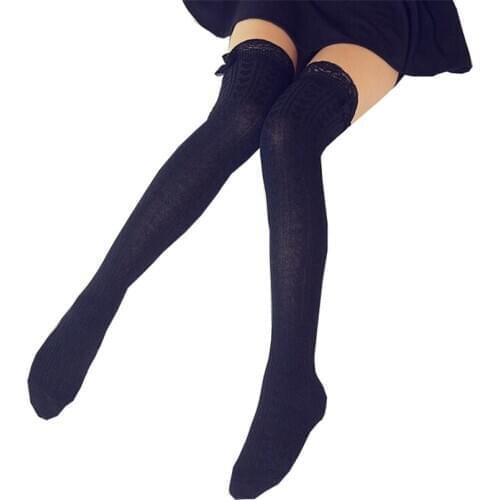 CUHAKCI Women Heart Vertical Cotton Stockings Thigh High Over The Knee Lace Stocking Sexy Black Warm Lady Fashio Girls
