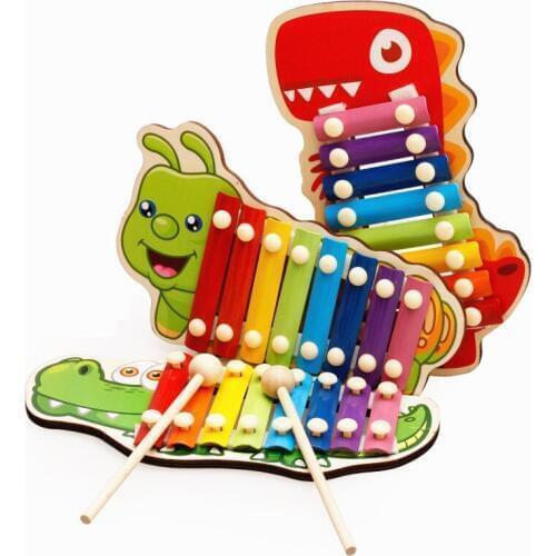 Wooden music toys for baby Xylophone musical percussion instruments for Children Hand Knocking Piano Educational Gift for kids