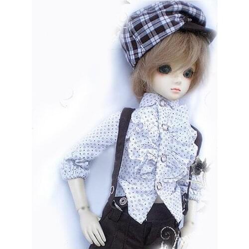 D03-P550 children toy BJD DD SD MSD 1/4 1/3 uncle dolls Photo props clothes British college style hat top suspenders 3pcs