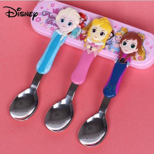 Disney cartoon pattern baby tableware children spoon spoon rice spoon cartoon ice romance stainless steel spoon with convenient