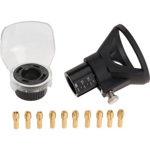 Dophee 12Pcs Dremel Accessories Rotary Tool Drill Dedicated Locator Horn +0.5-3.2MM Brass Collets Drill Chuck 4.3MM Shank +Cover