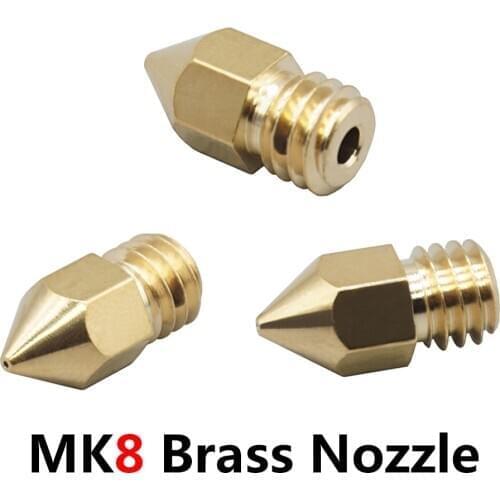 MK8 Extruder Nozzle High Precision Brass Nozzle 0.2/0.3/0.4/0.5mm for 1.75mm filament M6 thread hotend 4pcs 3D Printer Parts