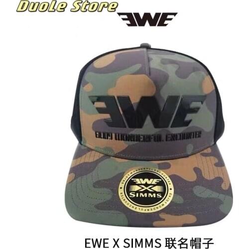 EWE X SIMMS Brand Famous Camouflage Black Blue Mens Peaked Fishing Cap