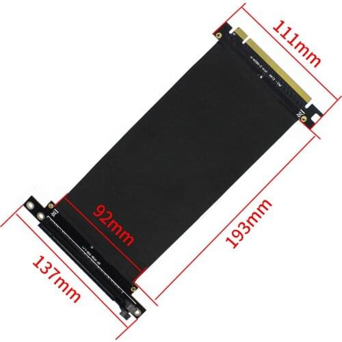 20CM High-Speed PCI Express 3.0 16X Flexible Cable Extension Adapter 90 Degree PC Graphics Card Connector PCIe Riser Extender