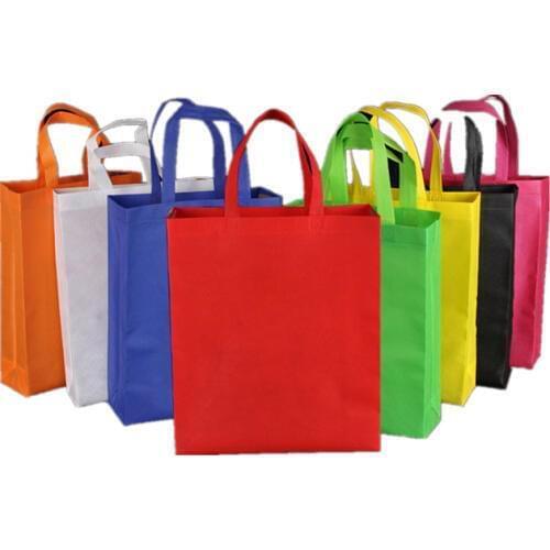 Hot Sale Reusable Non Woven Shopping Bag Solid Color Foldable Grocery Convenient Tote Eco-friendly Storage Handbag