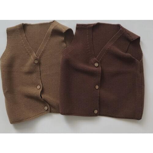 Korean Childrens Clothing 2020 Autumn and Winter Baby Boys and Girl Cotton Knit Vest Korean Style Waistcoat Toddler Outwear