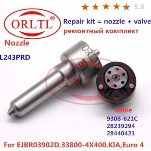INJECTOR VALVE 9308-621C NOZZLE L243PRD REPAIR KITS (7135-622 ) FOR 33800-4X400 EJBR03902D ,KIA,Euro 4