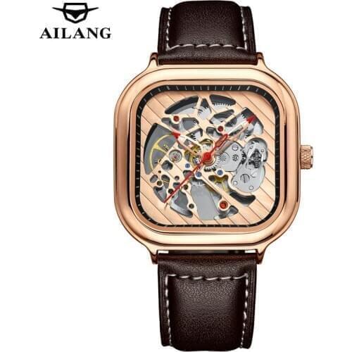 AILANG Classic Square Dial Men Watch Sports Automatic Mechanical Watches Men Waterproof Military Watch For Men Wristwatch 2021