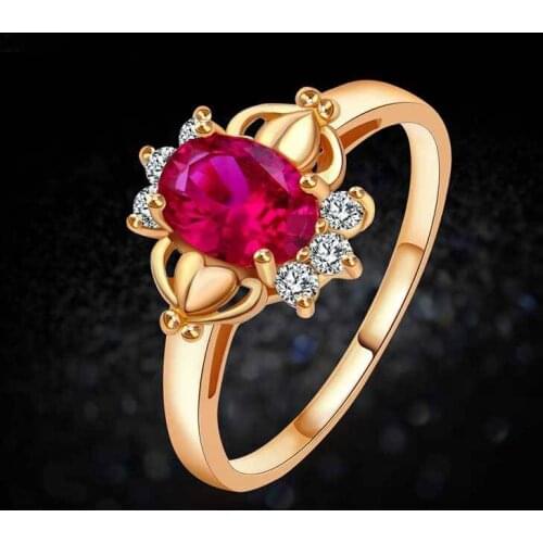 Fashion personality color zircon ring cubic zirconia elegant ring female wedding jewelry