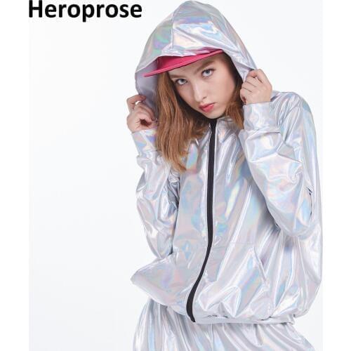 Spring Autumn Kids Audlt Jazz bomber Jacket Stage Performance Wear molticolor white paillette feminina casaco Hip Hop dance coat