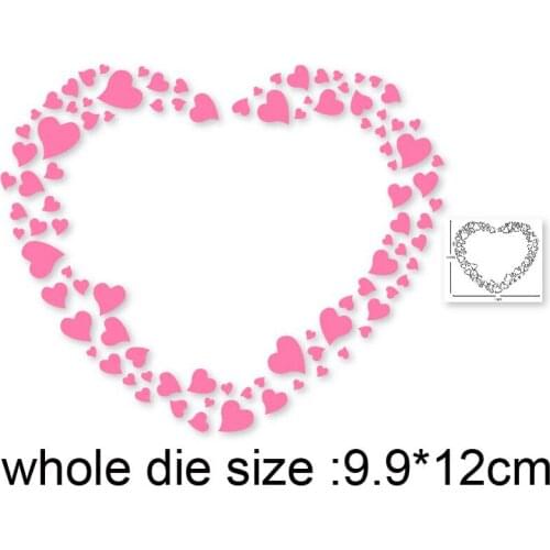 Metal dies Heart Background Frame Cutting Dies Stencils dies for DIY Scrapbooking Papers Cards Making Decorations Embossing dies