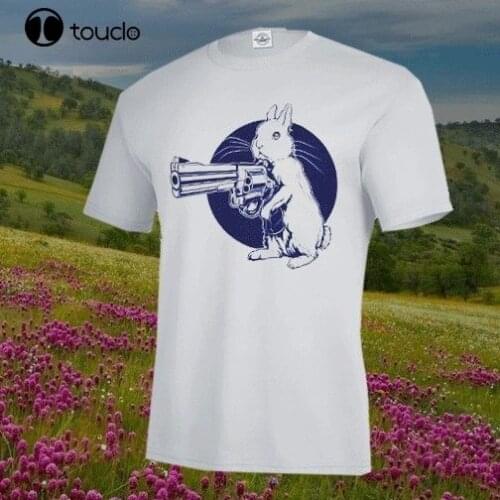 Fashion Men Shirt Free Shipping Brand New Hare Trigger BUNNY GUNNER SHIRT, Rabbit & Revolver, Gun Pistol, Cute Summer Tee Shirt