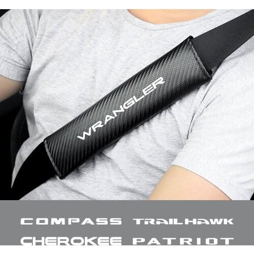 Car Styling Seat Belt Shoulder Safety Pad Cover For Jeep Cherokee Compass Patriot Renegade Rubicon Trail Hawk Auto Accessories