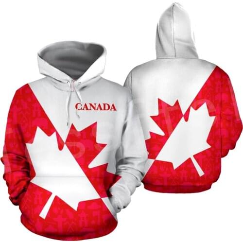 Tessffel Retro NewFashion Canada Country Flag Pullover Streetwear Funny Tracksuit Harajuku 3DPrinted Zipper/Hoodies/Jacket A-12