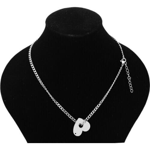 WOWTIGER Fashion Stainless Steel Heart Pendant Necklaces For Women Loves Punk Choker Jewelry Party Anniversary gifts