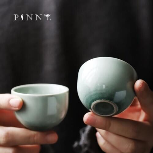 PINNY 35ML Japanese Kung Fu Teacup Retro Heat Resistant Tea Bowl Small Vintage Holding Tea Cup