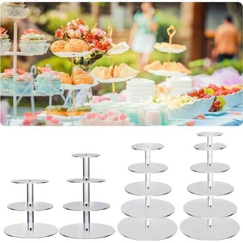 3/4/5/6 Tier Cake Stand Transparent Glass Display Tray Rack Decoration Tool