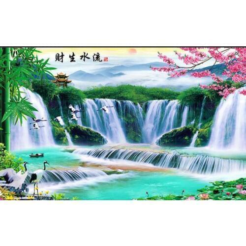 Custom 3d photo wallpaper 3d wall murals wallpaper A giant water scenery landscape setting wall decoration wallpaper living room