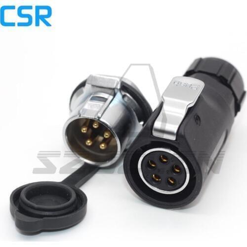 XHP20 series, 5-pin Waterproof Connector Male socket and Female plug , Industrial charging connector