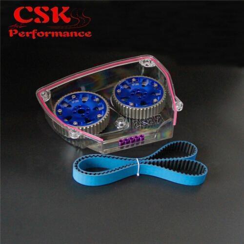Cam Pulley + Timing Belt + Clear Cover Fits For Nissan Skyline R32 R33 GTS RB25DET Blue/Purple/Red/Black