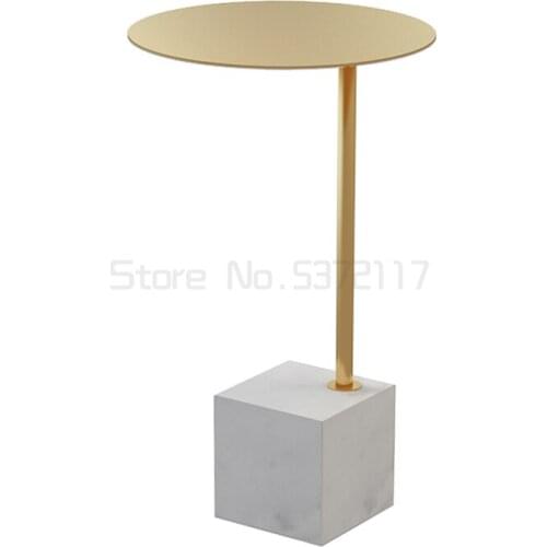 Nordic marble small tea table living room sofa corner simple modern creative golden round table