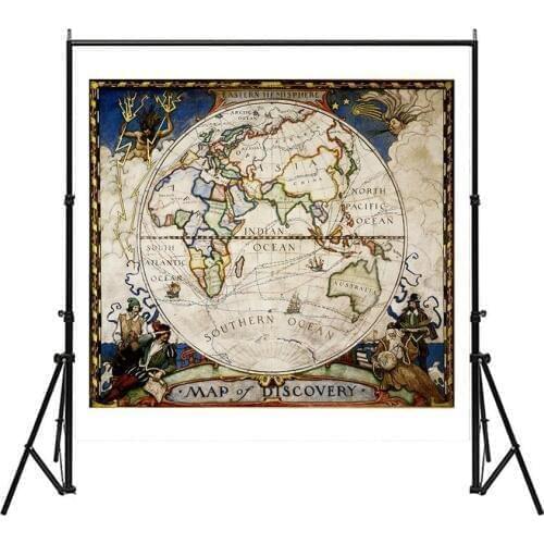 150x150cm Eastern Hemisphere Vintage Map Of Discovery No-fading Foldable Medieval Style Map