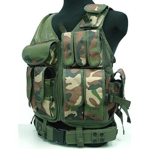 Airsoft Tactical Hunting Combat Vest Camo Woodland