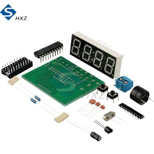 DC 3V-6V AT89C2051 LED Digital Display 4 Bits Electronic Clock Electronic Production Suite DIY Kit 0.56" Red Two Alarm Settings