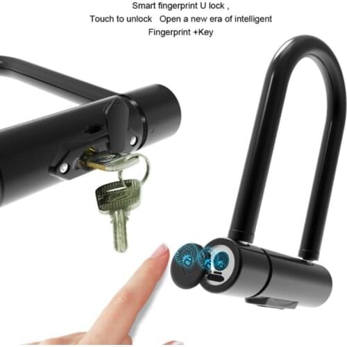 U-Lock Bicycle Lock Motorcycle Electric Mountain Bike Road Anti-Theft Charging Intelligent Fingerprint Unlocking Glass Door Lock