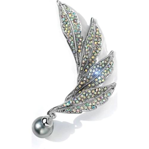 High-end Pearl Pin For Womens Fashion Wings Brooch Jewelry Party Office Clothes Scarf Buckle Garment Accessories Gift