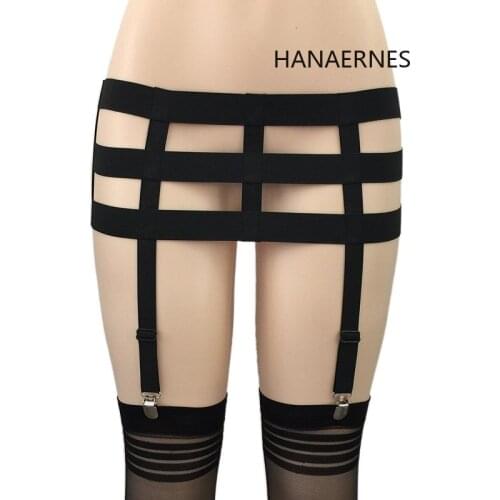 WomenGoth Fetish Strappy Leg Garter Belt Waist Suspender Caged Gothic Plus Size Elastic Dance Cosplay Rave Clothing Body Harness