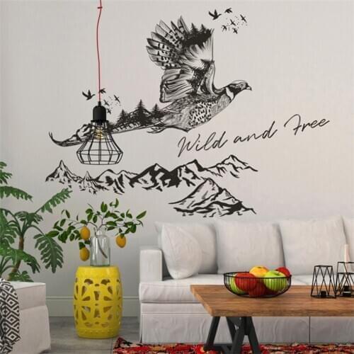 Vivid Personality monochrome eagle wall sticker living room bedroom wall decoration modern art mural kids room decoration