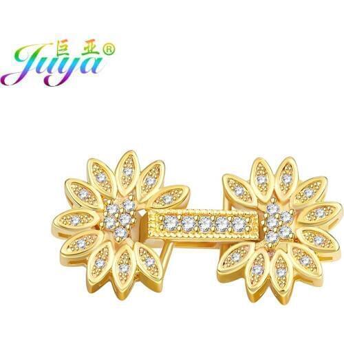 Juya DIY Jewelry Clasp Supplies Handmade Connector Hook Clasps Accessories For Women Natural Stone Pearls Beading Jewelry Making