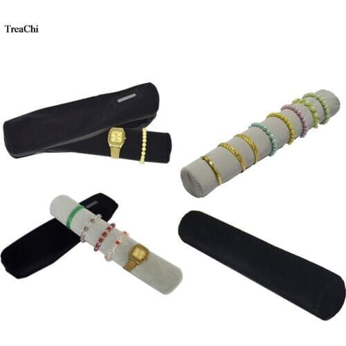 Factory Sale Velvet Watch Bracelet Jewelry Display Storage Zipper Travel Bag Bangle Organizer Watch Chain Soft Bar Holder Bag