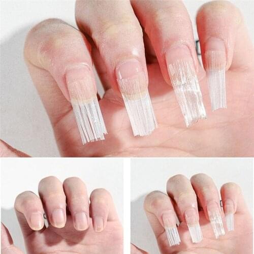 10 pcs/ 20pcs/50pcs Nail Glass Extension Fiber Manicure Tools for Beatiful Nails Easy to Wear Form Acrylic False Nail